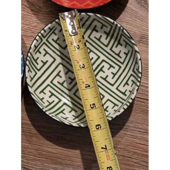 Williams Sonoma Geometric‎ Bowls Set of 4 Red Orange Blue Green - Picture 9 of 12